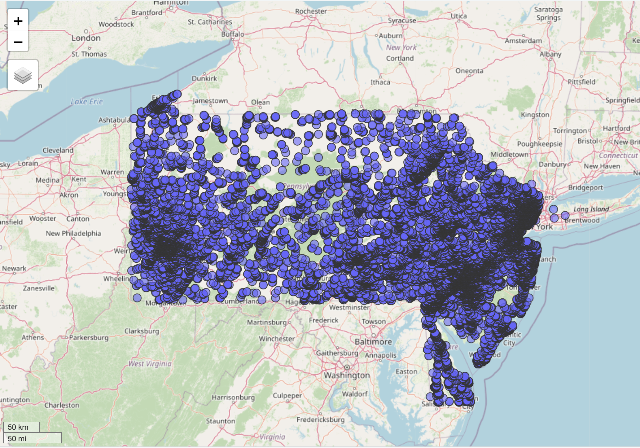 Map of tobacco retailers