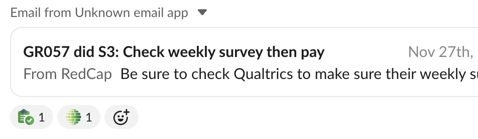 Slack channel with RedCap alerts